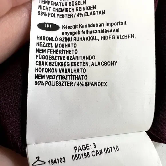 Joseph Ribkoff Tee Style 194103 3/4 Sleeve Split Cuff Square Neck Maroon Womens - Picture 9 of 11